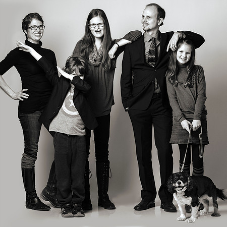 black and white family