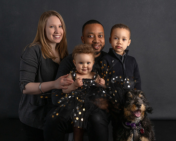 family with dog